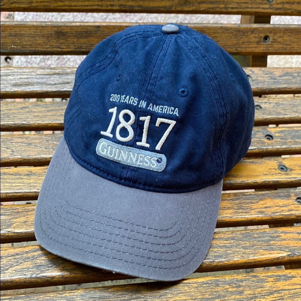 Guinness 1817 Commemorative Cap blue gray full 6 panel cap